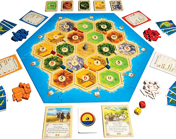 Catan Trade Build Settle Board Game Base Game for Adults and Family for Ages 10+ for 3 to 4 Players Average Playtime 60 Minutes CSI-CN3071