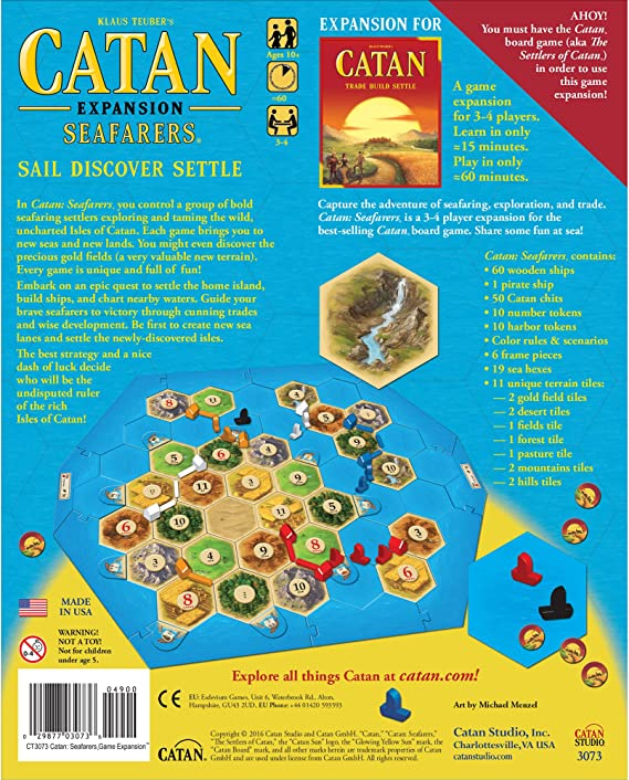 Catan Seafarers Board Game Expansion for Adults and Family for Ages 10+ for 3 to 4 Players Average Playtime 60 Minutes CSI-CN3073