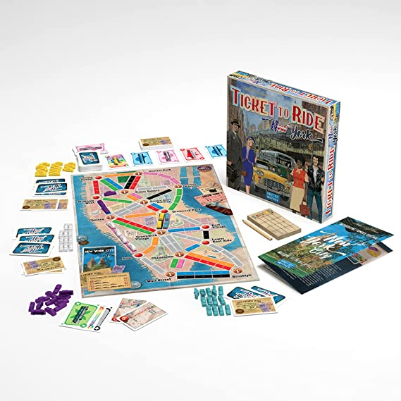 Asmodee Ticket to Ride New York Board Game Base Game for Adults and Family for Ages 8 and up Average Playtime 10 to 15 Minutes for 2 to 4 Players DO7261