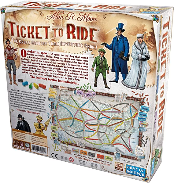 Asmodee Ticket to Ride North America Board Game Base Game for Adults and Family for Ages 8 and up for 2 to 5 Players Average Playtime 30 to 60 Minutes DOW-DO7201