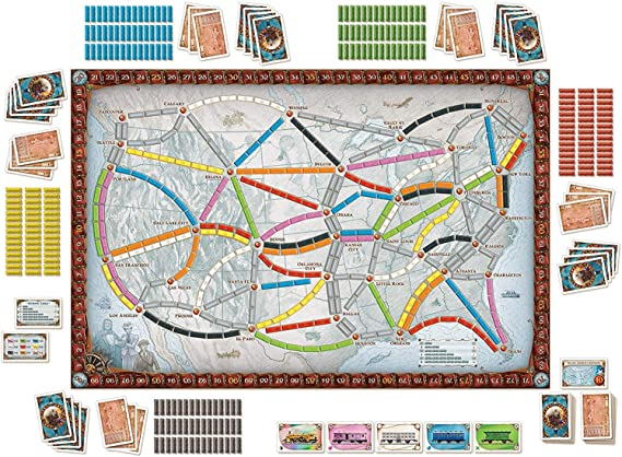 Asmodee Ticket to Ride North America Board Game Base Game for Adults and Family for Ages 8 and up for 2 to 5 Players Average Playtime 30 to 60 Minutes DOW-DO7201