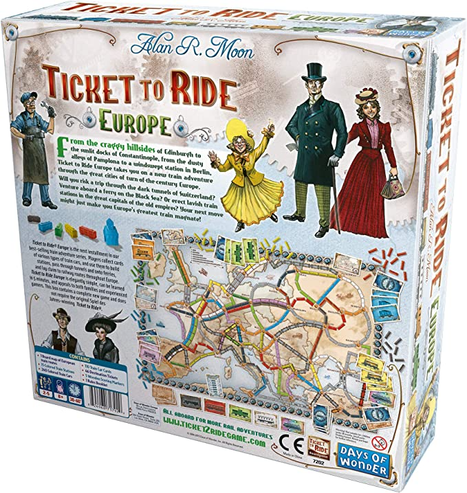 Asmodee Ticket to Ride Europe Board Game Strategy Family Game for Ages 8 and up for 2 to 5 Players Average Playtime 45 Minutes DO7202