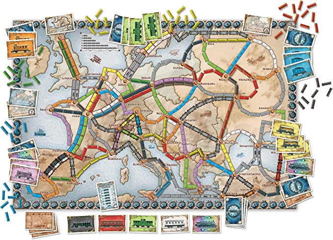 Asmodee Ticket to Ride Europe Board Game Strategy Family Game for Ages 8 and up for 2 to 5 Players Average Playtime 45 Minutes DO7202