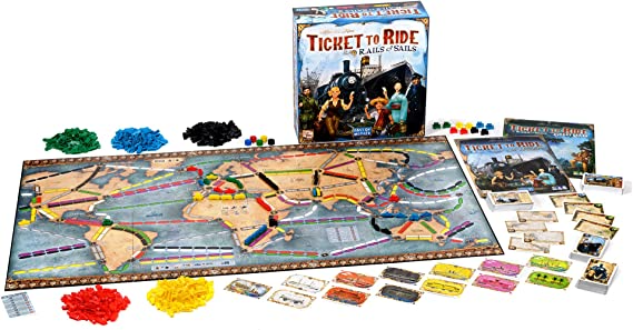 Ticket to Ride Rails & Sails Board Game for Adults and Family Ages 10+ For 2 to 5 players Average Playtime 60-120 minutes