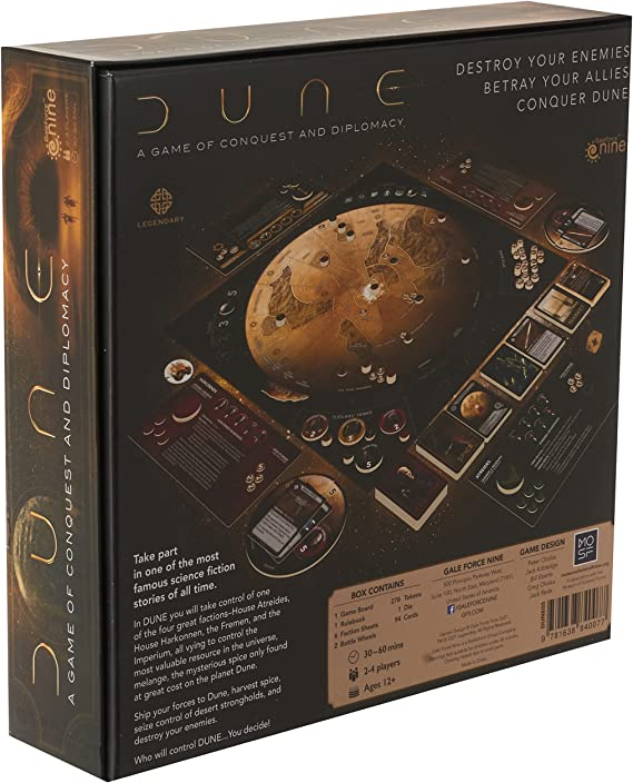Battlefront Miniatures Gale Force Nine Dune Board Game A Game of Conquest and Diplomacy Strategy Game Based on the Dune Universe DUNE05