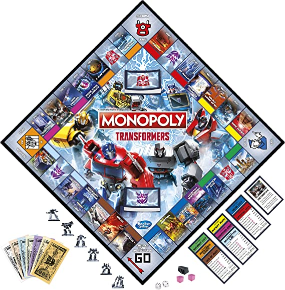 Monopoly Hasbro Gaming Monopoly Transformers Edition Board Game 2 to 6 Players Ages 8 and Up Includes Autobot Decepticon Tokens F16600000