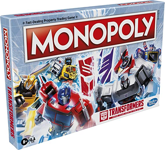 Monopoly Hasbro Gaming Monopoly Transformers Edition Board Game 2 to 6 Players Ages 8 and Up Includes Autobot Decepticon Tokens F16600000