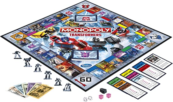 Monopoly Hasbro Gaming Monopoly Transformers Edition Board Game 2 to 6 Players Ages 8 and Up Includes Autobot Decepticon Tokens F16600000