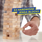 Hasbro Jenga Classic Wooden Block Stacking Game for Adults and Family for 1 or More Players Average Playtime 15 Minutes HSBA2120