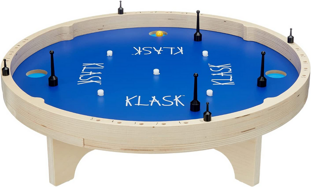 Asmodee KLASK 4 Magnetic Party Game of Skill for Kids and Adults for Ages 8 and up Half Foosball Half Air Hockey Average Playtime 15 Minutes or less for 2 to 4 Players KL8330