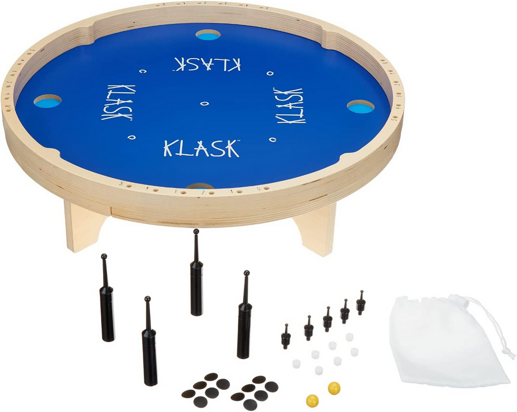 Asmodee KLASK 4 Magnetic Party Game of Skill for Kids and Adults for Ages 8 and up Half Foosball Half Air Hockey Average Playtime 15 Minutes or less for 2 to 4 Players KL8330