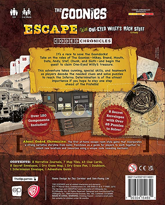 The Goonies: Escape with One-Eyed Willyâ€™s Rich Stuff - A Coded Chronicles Game | Escape Room Game for Kids & Adults | Featuring Puzzles and Goonies Characters | Officially Licensed Escape Room Game