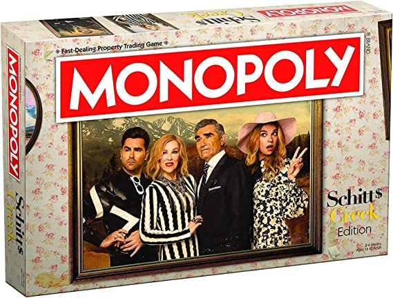 Monopoly Schitt's Creek | Game Tokens Include Bebe Crow, Patrick's Guitar, Rosebud Motel Key & More | Officially Licensed and Collectible Monopoly Game Based on Award Winning Series Schitt's Creek