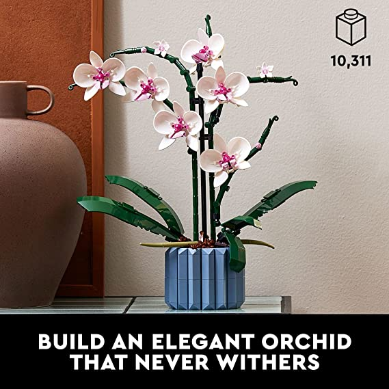 LEGO Orchid Plant Decor Building Set for Adults Build an Orchid Display Piece for The Home or Office 608 Pieces