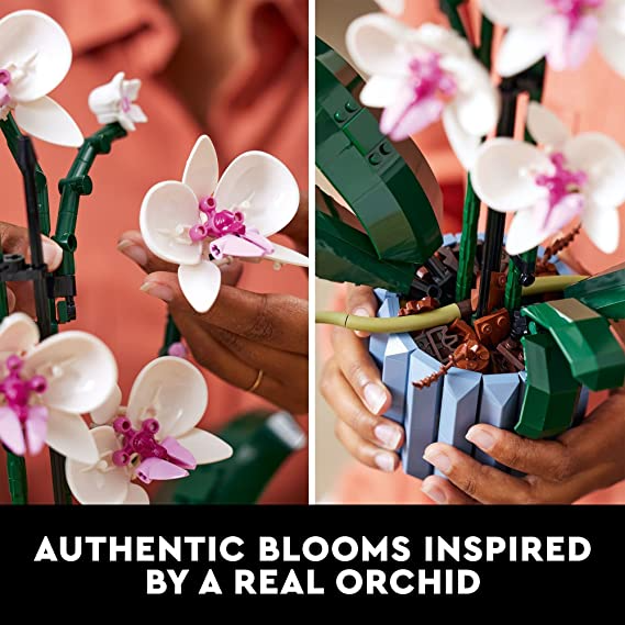 LEGO Orchid Plant Decor Building Set for Adults Build an Orchid Display Piece for The Home or Office 608 Pieces