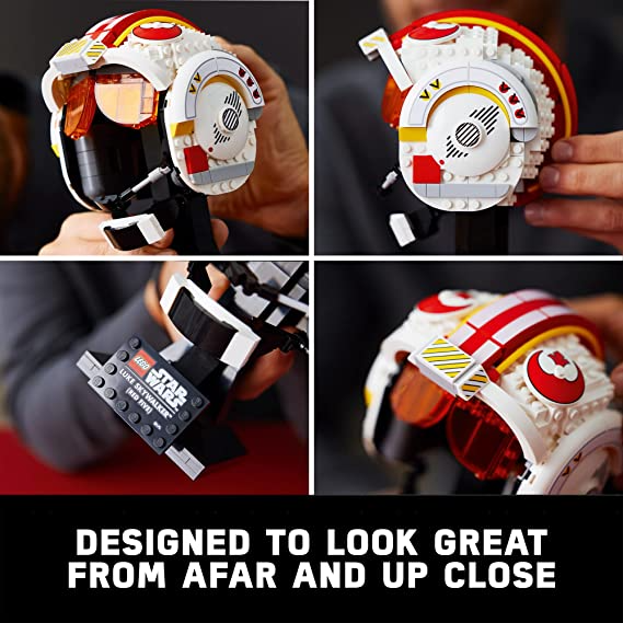 LEGO Star Wars Luke Skywalker Red Five Helmet Building Kit for Adults Star Wars Collectible for Display 675 Pieces