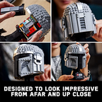LEGO Star Wars The Mandalorian Helmet Building Kit for Adults Collectible Brick-Built Display Model 584 Pieces