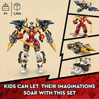 LEGO NINJAGO Ninja Ultra Combo Mech Vehicle Playset for Ages 9 and up with Car Jet and Tank Toys Creative Building Kit for Kids 1104 Pieces LEGO-71765