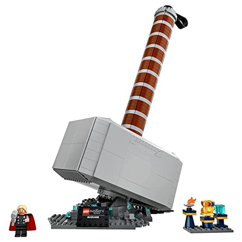 LEGO Marvel Thor's Hammer Mjolnir Deluxe Building Toy + Mystery Marvel Mini Figure