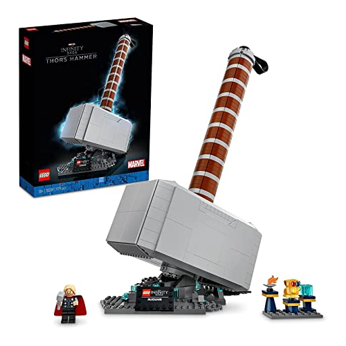 LEGO Marvel Thor's Hammer Mjolnir Deluxe Building Toy + Mystery Marvel Mini Figure