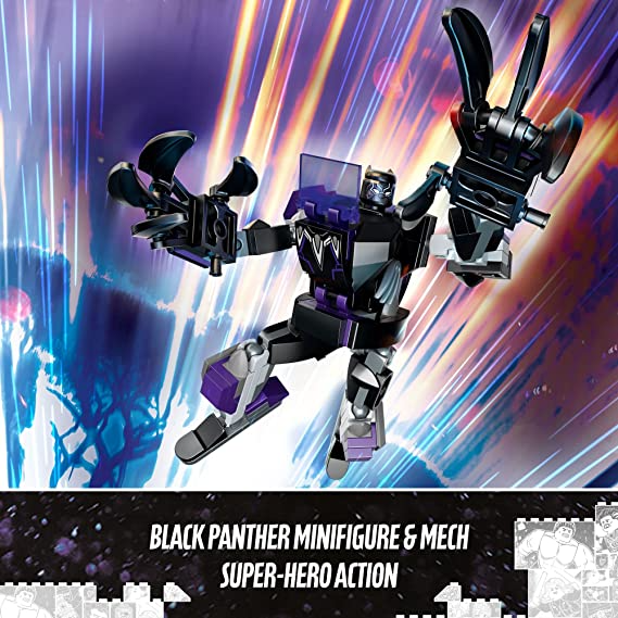 LEGO Marvel Black Panther Mech Armor Building Kit Collectible Mech and Minifigure for Super-Hero Kids Aged 7+ (124 Pieces)