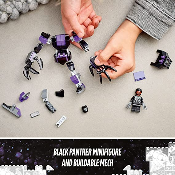 LEGO Marvel Black Panther Mech Armor Building Kit Collectible Mech and Minifigure for Super-Hero Kids Aged 7+ (124 Pieces)