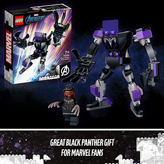 LEGO Marvel Black Panther Mech Armor Building Kit Collectible Mech and Minifigure for Super-Hero Kids Aged 7+ (124 Pieces)