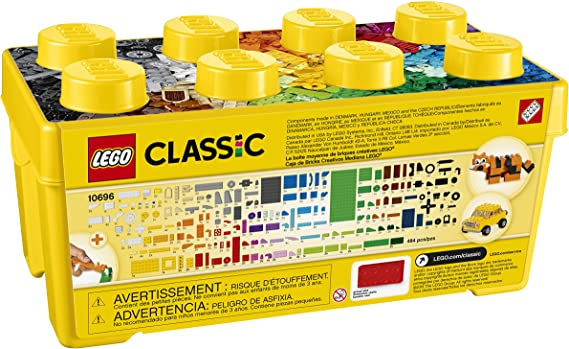 LEGO Classic Medium Creative Brick Box Building Toy Set for Kids, 484 Pieces LEGO-10696