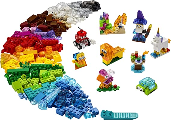 LEGO Classic Creative Transparent Bricks Building Kit with Transparent Bricks New 2021 (500 Pieces)