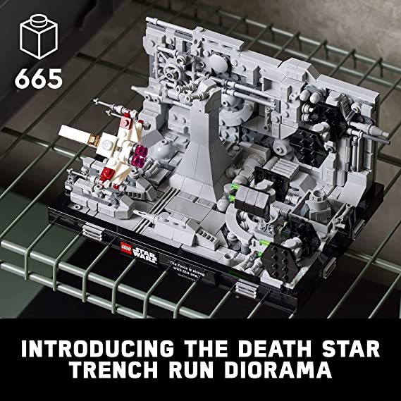 LEGO Star Wars Death Star Trench Run Diorama Building Kit for Adults Brick-Built Collectible for Display (665 Pieces)