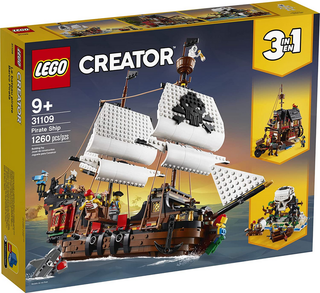 LEGO Creator 3in1 Pirate Ship Building Playset for Kids who Love Pirates and Model Ships (1,260 Pieces)