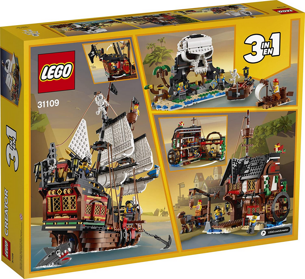 LEGO Creator 3in1 Pirate Ship Building Playset for Kids who Love Pirates and Model Ships (1,260 Pieces)