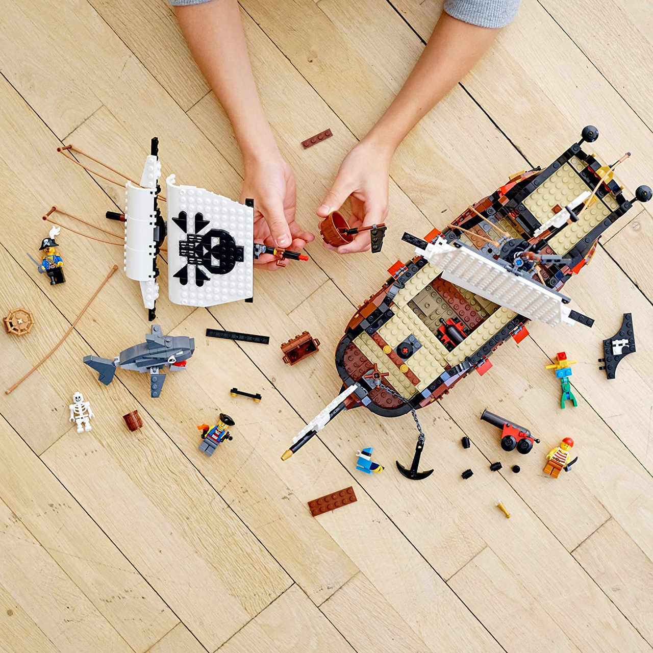 LEGO Creator 3in1 Pirate Ship Building Playset for Kids who Love Pirates and Model Ships (1,260 Pieces)