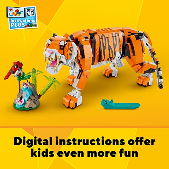 LEGO Creator 3 in1 Majestic Tiger Building Kit Animal Toys for Kids for Aged 9+ (755 Pieces)