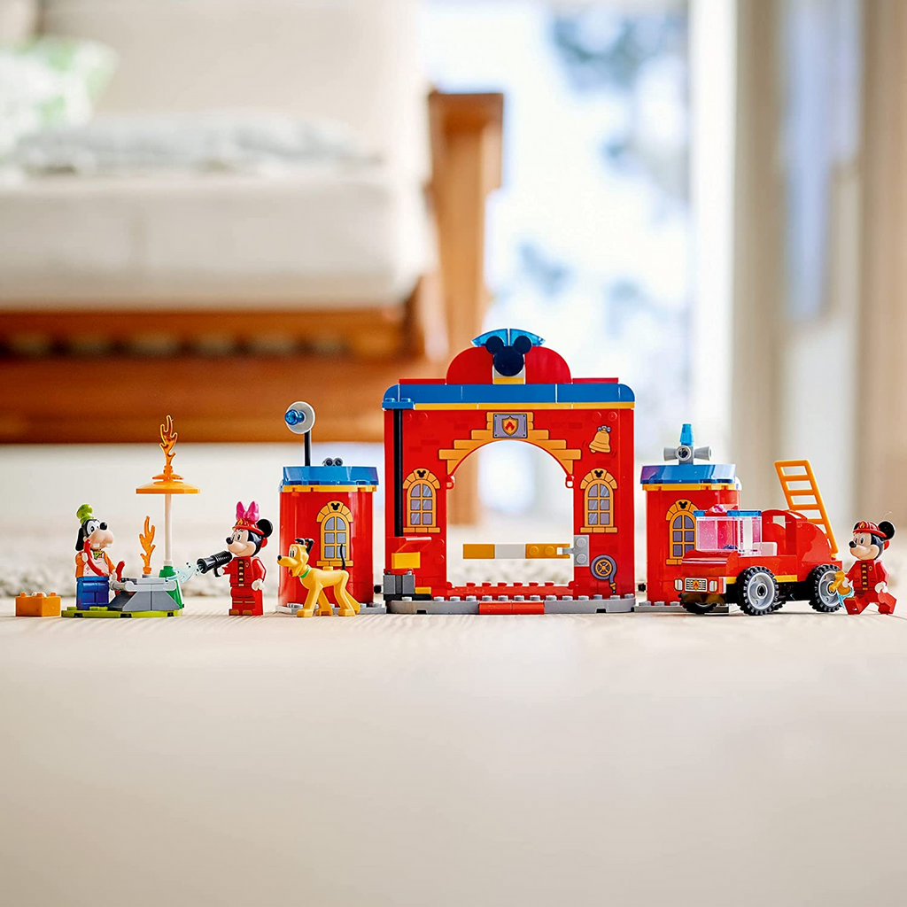 LEGO Disney Mickey and Friends â€š Mickey & Friends Fire Truck & Station 10776 Building Kit Fun Firehouse Play Set New 2021 (144 Pieces)