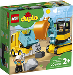 LEGO DUPLO Construction Truck and Tracked Excavator Building Site Toy Kids Ages 2 and Up Digger Tipper Truck Building Set New 2020 LEGO 10931