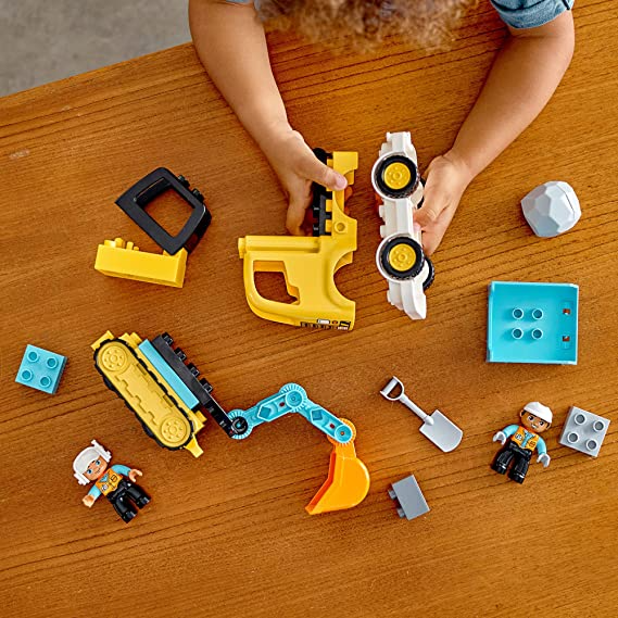 LEGO DUPLO Construction Truck and Tracked Excavator Building Site Toy Kids Ages 2 and Up Digger Tipper Truck Building Set New 2020 LEGO 10931