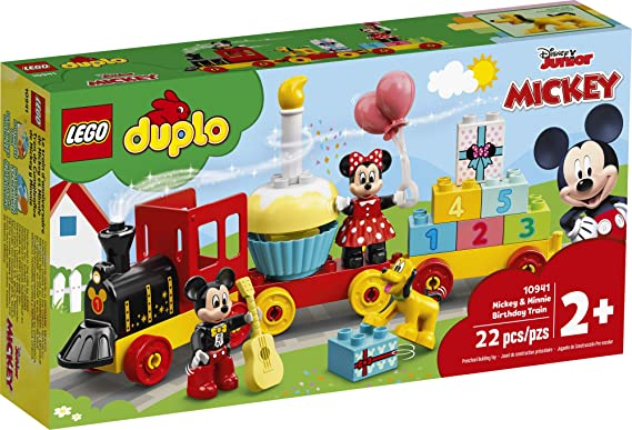 LEGO DUPLO Disney Mickey & Minnie Birthday Train 10941 Kidsâ€™ Birthday Number Train; Learning and Building Playset, New 2021 (22 Pieces)