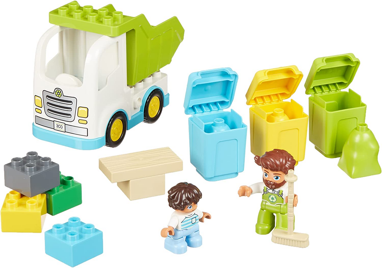 LEGO DUPLO Town Garbage Truck and Recycling 10945 Educational Building Toy; Recycling Truck for Toddlers and Kids; New 2021 (19 Pieces)