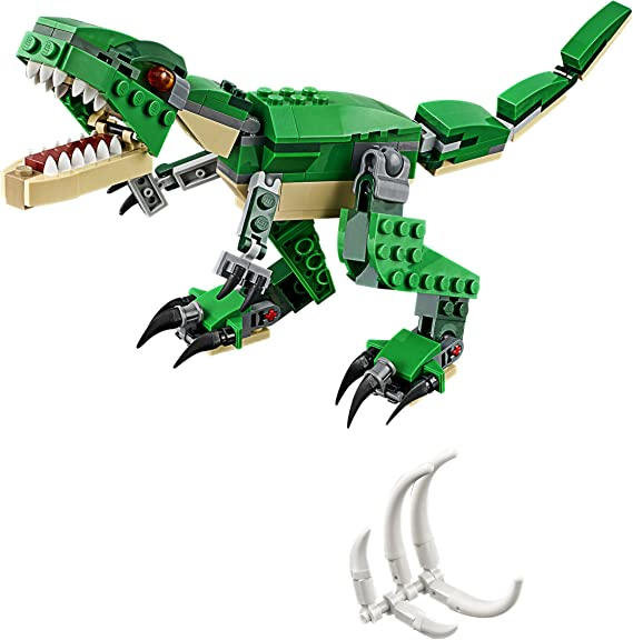 LEGO Creator Mighty Dinosaurs 31058 Build It Yourself Dinosaur Set, Create a Pterodactyl, Triceratops and T Rex Toy (174 Pieces)
