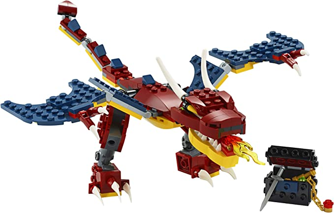 LEGO Creator 3 in 1 Fire Dragon Building Kit Cool Buildable Toy for Kids 234 Pieces