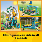 LEGO Creator 3in1 Ferris Wheel Building Kit with Rebuildable Toy Bumper Cars Boat Swing and 5 Minifigures 1,002 Pieces