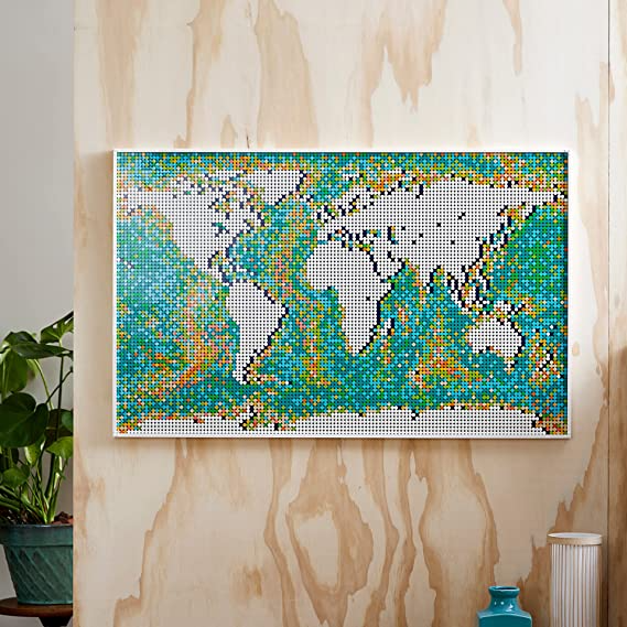 LEGO Art World Map Building Kit Meaningful, Collectible Wall Art for DIY and Map Enthusiasts New 2021 (11,695 Pieces)