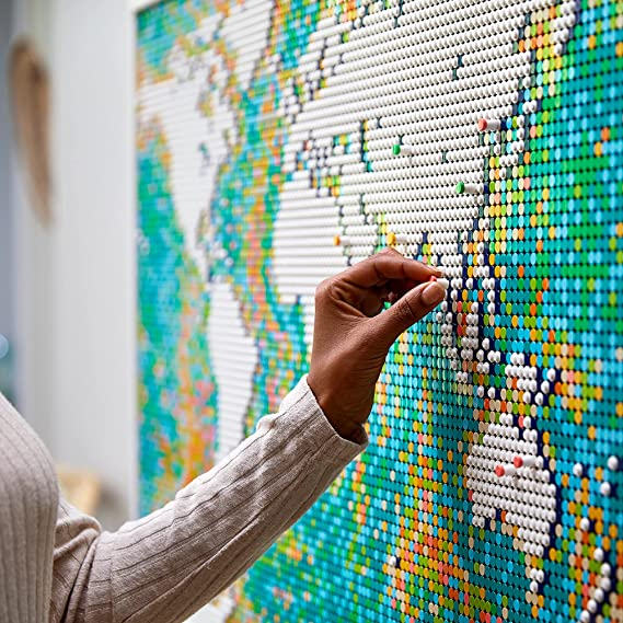 LEGO Art World Map Building Kit Meaningful, Collectible Wall Art for DIY and Map Enthusiasts New 2021 (11,695 Pieces)