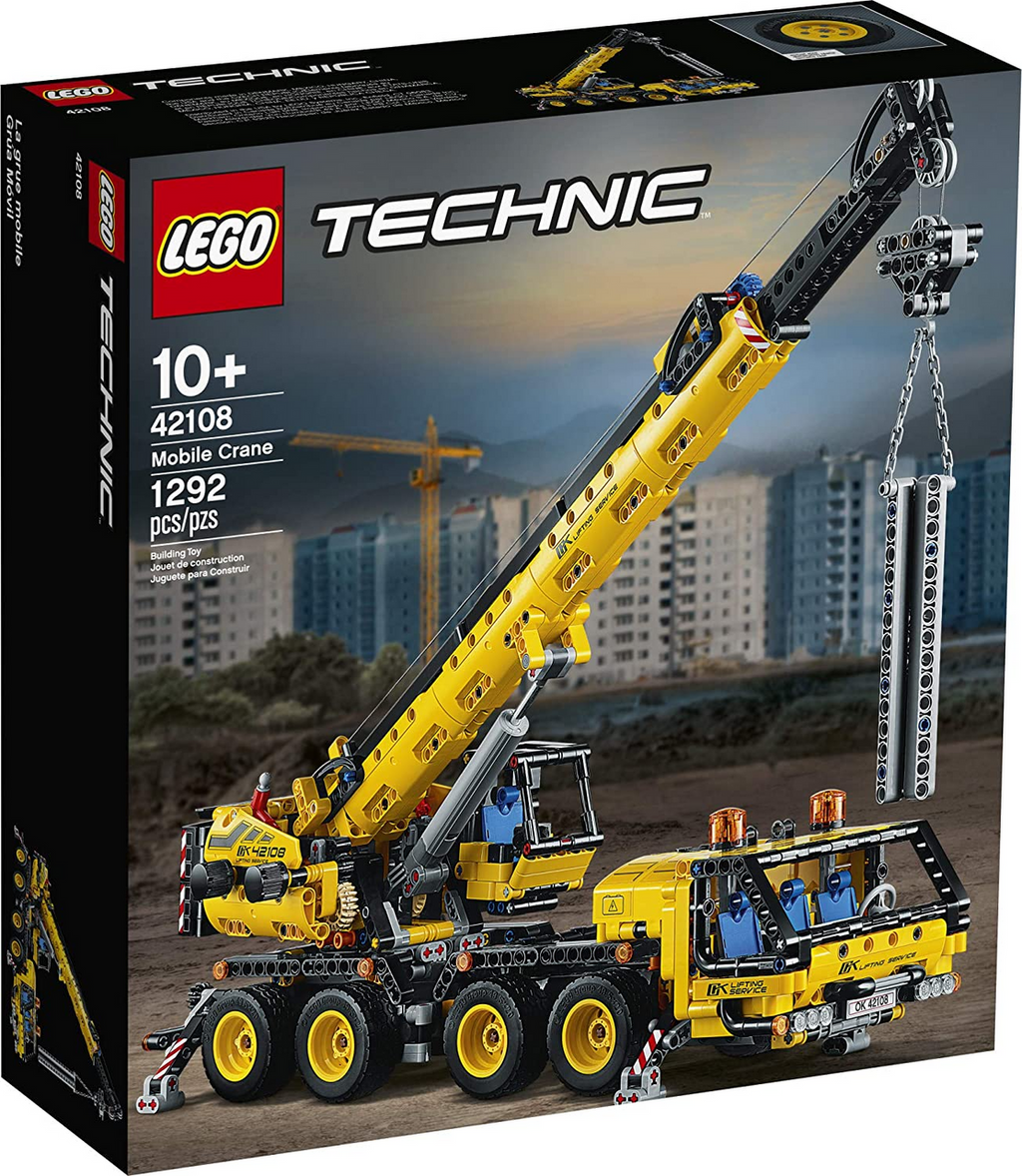 LEGO Technic Mobile Crane 42108 Building Kit, A Super Model Crane to Build for Any Fan of Construction Toys (1,292 Pieces)