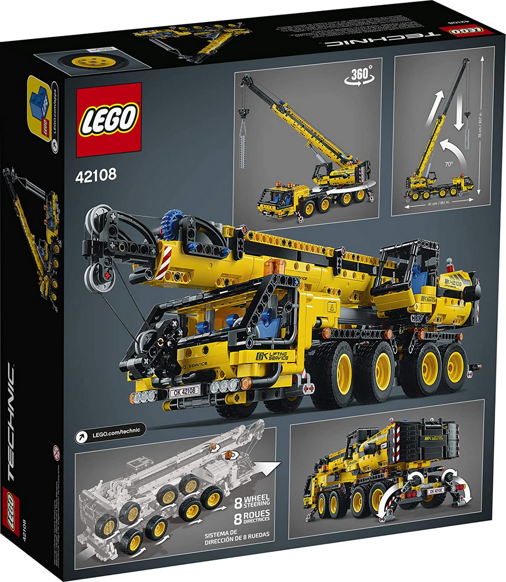 LEGO Technic Mobile Crane 42108 Building Kit, A Super Model Crane to Build for Any Fan of Construction Toys (1,292 Pieces)