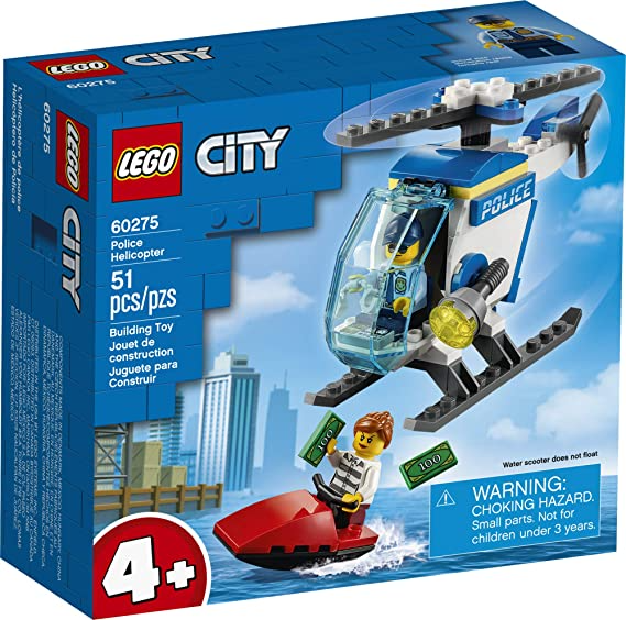 LEGO City Police Helicopter Building Kit Cool Police Helicopter Toy New 2021 (51 Pieces)