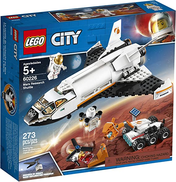 LEGO City Space Mars Research Shuttle 60226 Space Shuttle Toy Building Kit with Mars Rover and Astronaut Minifigures, Top STEM Toy for Boys and Girls (273 Pieces)