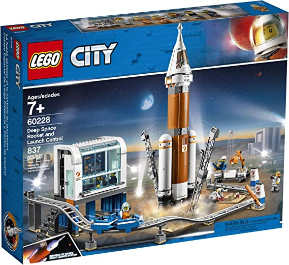 LEGO City Space Deep Space Rocket and Launch Control 60228 Model Rocket Building Kit with Toy Monorail, Control Tower and Astronaut Minifigures, Fun STEM Toy for Creative Play (837 Pieces)