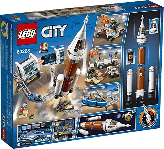 LEGO City Space Deep Space Rocket and Launch Control 60228 Model Rocket Building Kit with Toy Monorail, Control Tower and Astronaut Minifigures, Fun STEM Toy for Creative Play (837 Pieces)